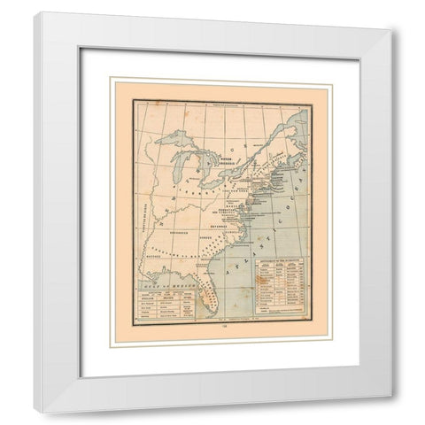 South Eastern North America United States Canada White Modern Wood Framed Art Print with Double Matting by Cram