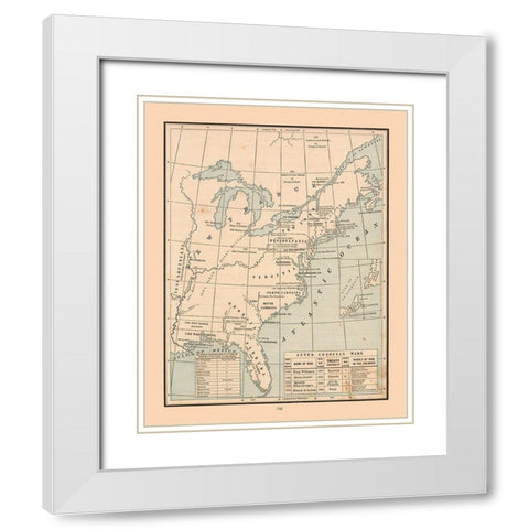 South Eastern North America Wars - Cram 1888 White Modern Wood Framed Art Print with Double Matting by Cram
