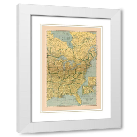 North America East United States Canada White Modern Wood Framed Art Print with Double Matting by Hammond