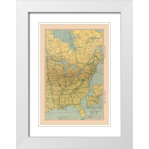 North America East United States Canada White Modern Wood Framed Art Print with Double Matting by Hammond