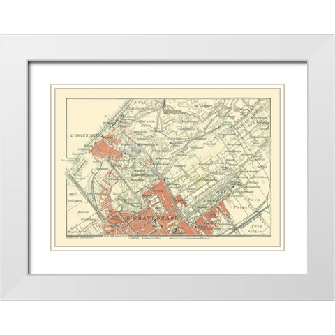 Europe The Hague Scheveningen Netherlands White Modern Wood Framed Art Print with Double Matting by Baedeker