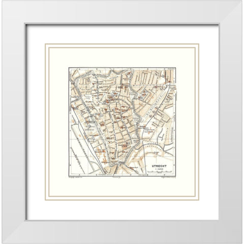 Europe Utrect Netherlands - Baedeker 1910 White Modern Wood Framed Art Print with Double Matting by Baedeker