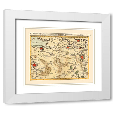 Breda Environs Netherlands - Robert 1748  White Modern Wood Framed Art Print with Double Matting by Robert