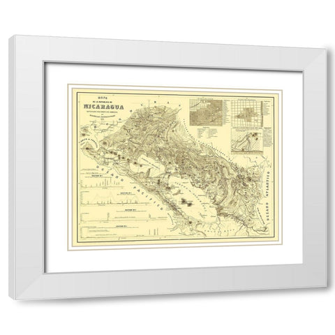 Central America Nicaragua - Maxmilian 1858 White Modern Wood Framed Art Print with Double Matting by Maxmilian