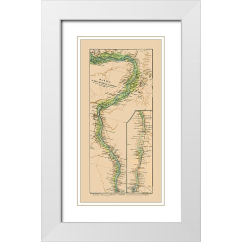 Nile Nagaa Hammadi Aswan Egypt - Baedeker 1913 White Modern Wood Framed Art Print with Double Matting by Baedeker