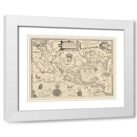 North America - Tatton 1616 White Modern Wood Framed Art Print with Double Matting by Tatton