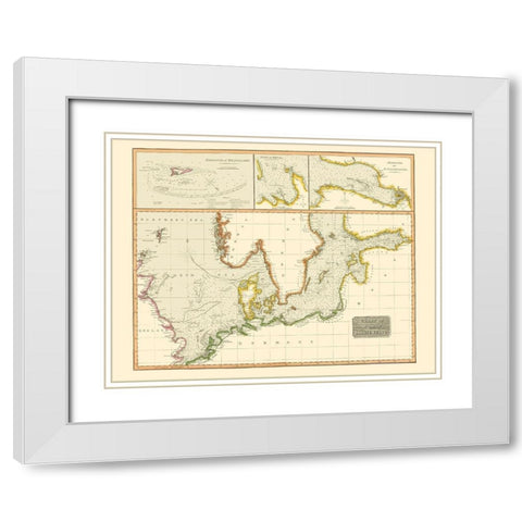 Scandinavia North Baltic Seas Nautical White Modern Wood Framed Art Print with Double Matting by Thomson