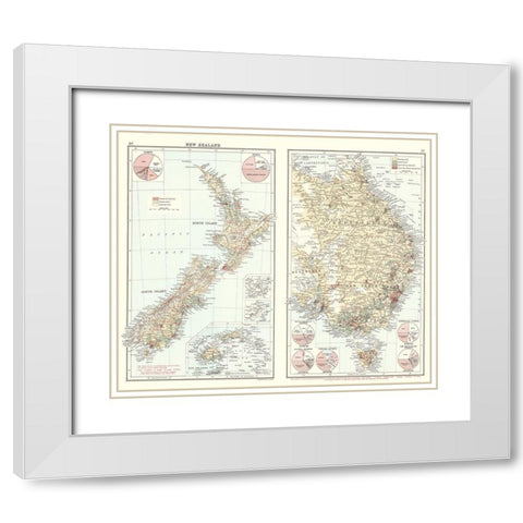 Oceania Imports Exports New Zealand Australia White Modern Wood Framed Art Print with Double Matting by Newnes