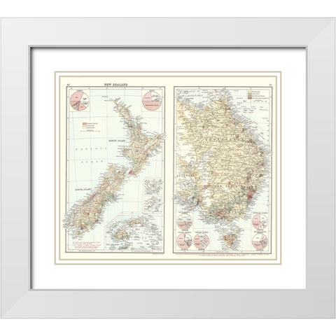 Oceania Imports Exports New Zealand Australia White Modern Wood Framed Art Print with Double Matting by Newnes