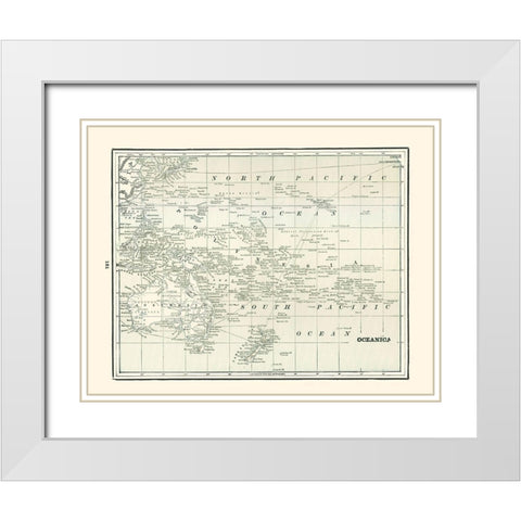 Oceania - Rathbun 1893 White Modern Wood Framed Art Print with Double Matting by Rathbun