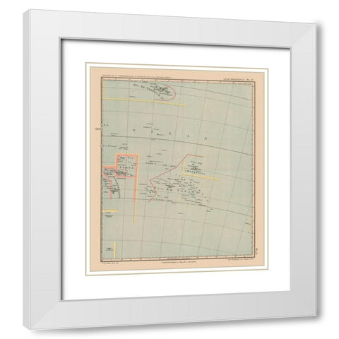 Oceania Samoa Tahiti - Streit 1913 White Modern Wood Framed Art Print with Double Matting by Streit