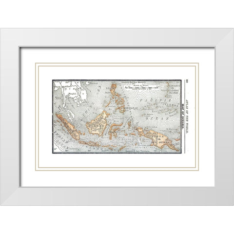 Oceania - Alden 1886 White Modern Wood Framed Art Print with Double Matting by Alden