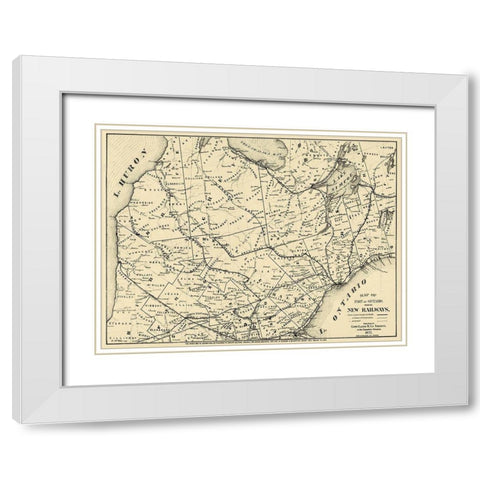Ontario Canada Railroad - Copp 1872 White Modern Wood Framed Art Print with Double Matting by Copp