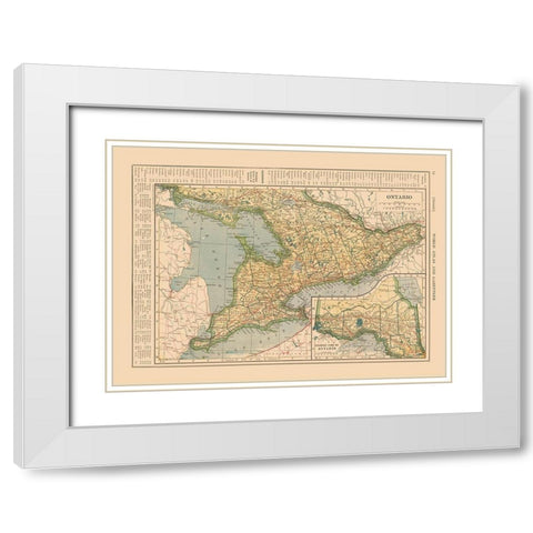 Ontario Canada - Reynold 1921 White Modern Wood Framed Art Print with Double Matting by Reynold