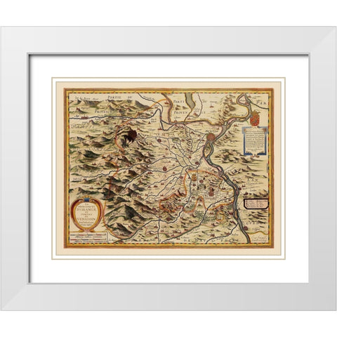 Principality of Orange France - Jansson 1630 White Modern Wood Framed Art Print with Double Matting by Jansson