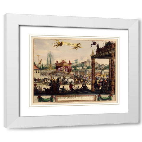 Mogul Procession Lahore Pakistan Asia - 1650 White Modern Wood Framed Art Print with Double Matting by Unknown