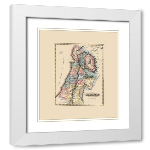 Palestine Israel - Lucas 1823 White Modern Wood Framed Art Print with Double Matting by Lucas