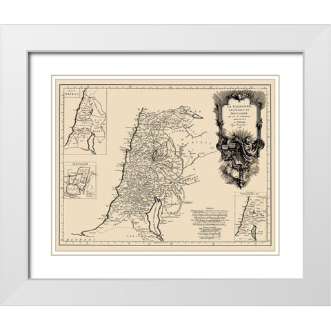 Palestine Israel - Remondini 1783 White Modern Wood Framed Art Print with Double Matting by Remondini