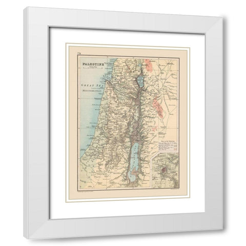Middle East Palestine Elevation Israel White Modern Wood Framed Art Print with Double Matting by Bartholomew