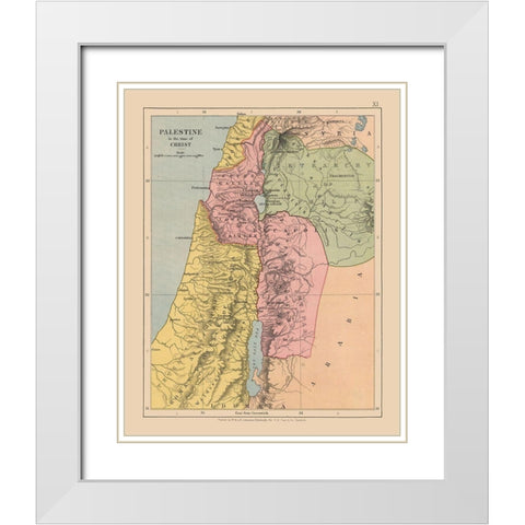 Middle East Palestine Israel - Case 1878 White Modern Wood Framed Art Print with Double Matting by Case