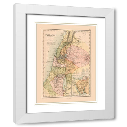 Middle East Palestine Ancient Divisions Israel White Modern Wood Framed Art Print with Double Matting by Black