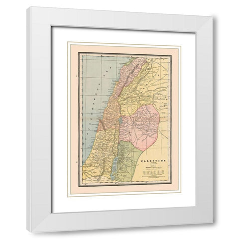 Middle East Palestine Israel - Cram 1888 White Modern Wood Framed Art Print with Double Matting by Cram