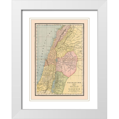 Middle East Palestine Israel - Cram 1888 White Modern Wood Framed Art Print with Double Matting by Cram