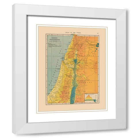 Middle East Elevation Palestine Israel White Modern Wood Framed Art Print with Double Matting by Hammond