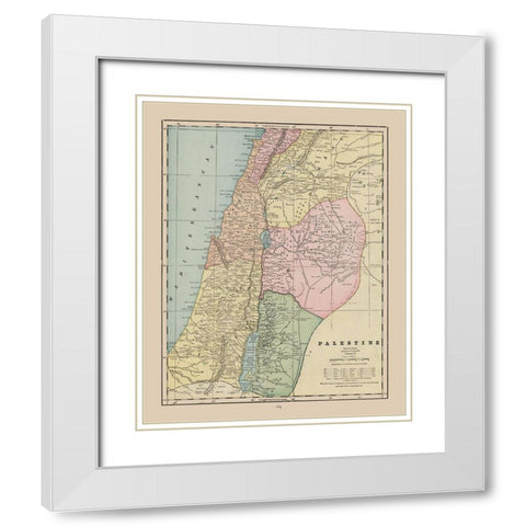Middle East Palestine Israel - Cram 1892 White Modern Wood Framed Art Print with Double Matting by Cram