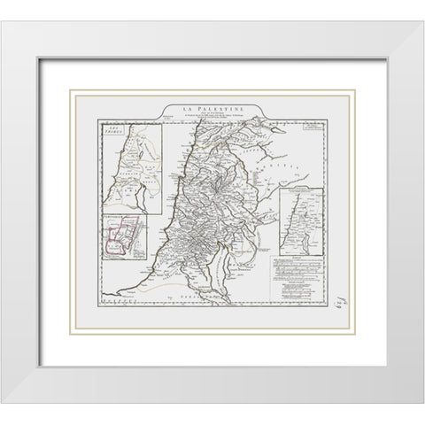 Middle East Palestine Israel - DAnville 1799 White Modern Wood Framed Art Print with Double Matting by D''Anville