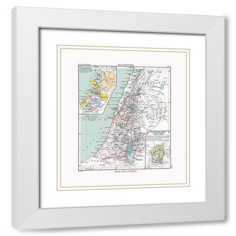 Middle East Palestine Israel - Perthes 1896 White Modern Wood Framed Art Print with Double Matting by Perthes