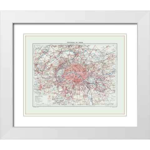 Europe Paris France - Colton 1921 White Modern Wood Framed Art Print with Double Matting by Colton