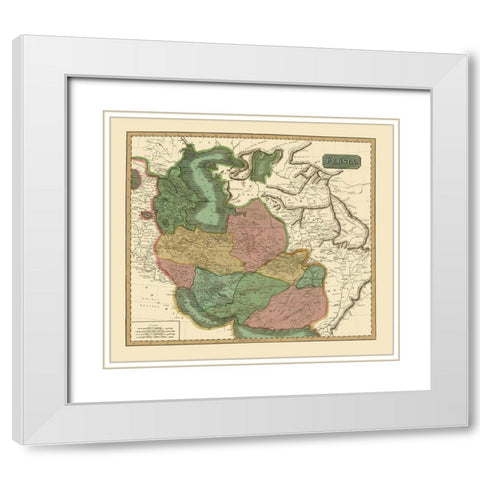 Middle East Persia - Thomson 1817 White Modern Wood Framed Art Print with Double Matting by Thomson