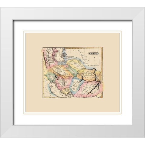 Middle East Persia - Lucas 1823 White Modern Wood Framed Art Print with Double Matting by Lucas