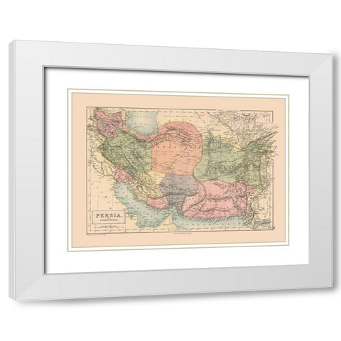 Middle East Persia Afghanistan - Black 1867 White Modern Wood Framed Art Print with Double Matting by Black