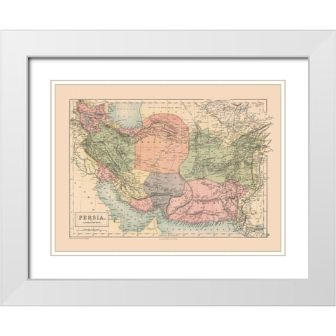 Middle East Persia Afghanistan - Black 1867 White Modern Wood Framed Art Print with Double Matting by Black