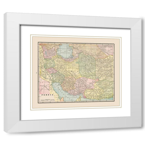 Middle East Persia - Cram 1892 White Modern Wood Framed Art Print with Double Matting by Cram