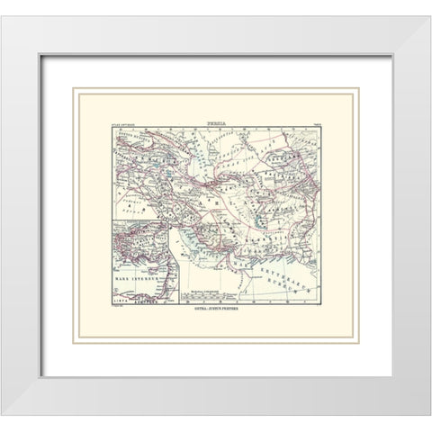 Middle East Persia - Perthes 1896 White Modern Wood Framed Art Print with Double Matting by Perthes