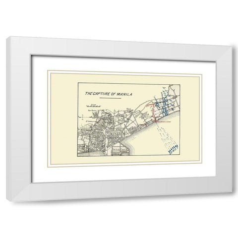 Capture of Manila Philippines 1898 White Modern Wood Framed Art Print with Double Matting by Dewey