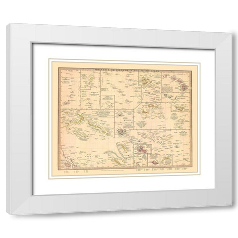 Polynesian Islands Oceania - Chapman 1840 White Modern Wood Framed Art Print with Double Matting by Chapman