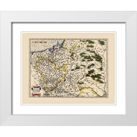 Eastern Europe Poland - Ortelius 1587 White Modern Wood Framed Art Print with Double Matting by Ortelius