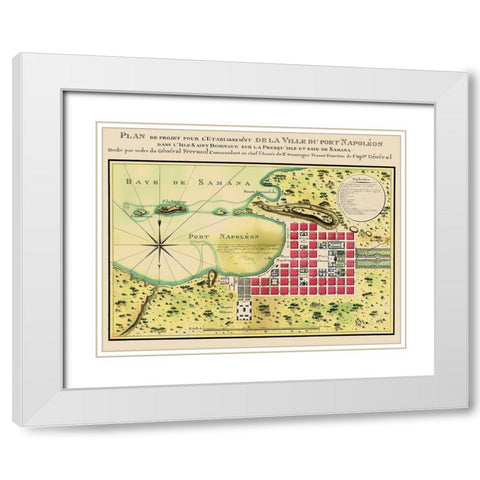 Caribbean Port Napoleon Dominican Republic White Modern Wood Framed Art Print with Double Matting by Bron