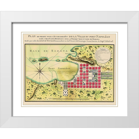 Caribbean Port Napoleon Dominican Republic White Modern Wood Framed Art Print with Double Matting by Bron