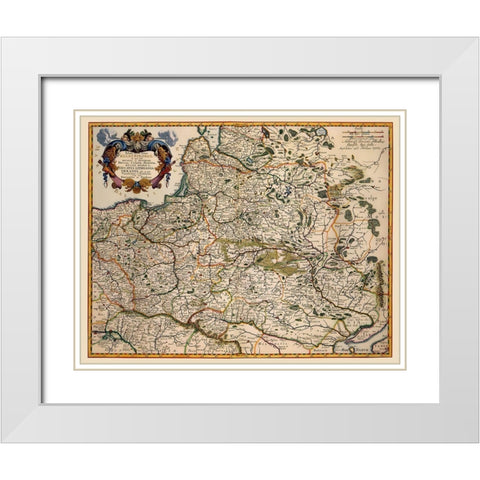 Eastern Europe Poland - Visscher 1680 White Modern Wood Framed Art Print with Double Matting by Visscher