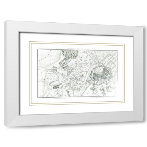 Europe Gdansk Poland - Thiers 1866 White Modern Wood Framed Art Print with Double Matting by Thiers