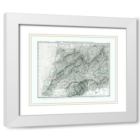 Europe Portugal - Thiers 1866 White Modern Wood Framed Art Print with Double Matting by Thiers