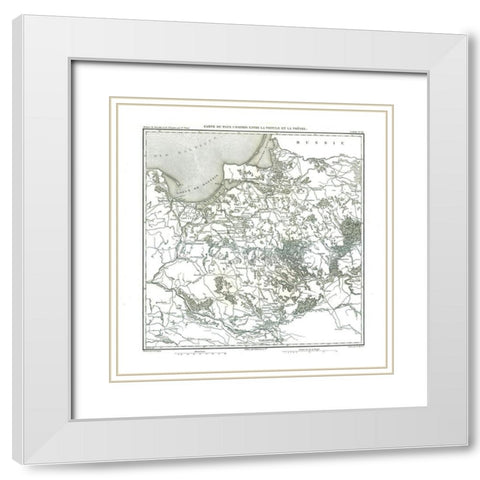 Europe Poland - Thiers 1866 White Modern Wood Framed Art Print with Double Matting by Thiers