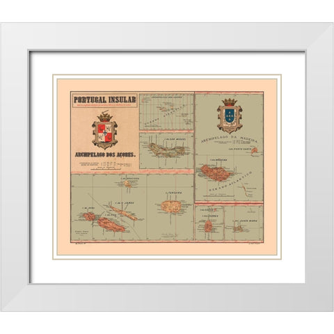 Europe Portugal Insular Azores - Martine 1904 White Modern Wood Framed Art Print with Double Matting by Martine
