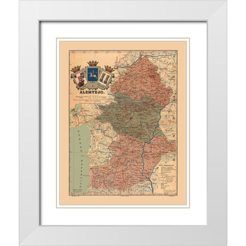 Europe Portugal Alentejo - Martine 1904 White Modern Wood Framed Art Print with Double Matting by Martine