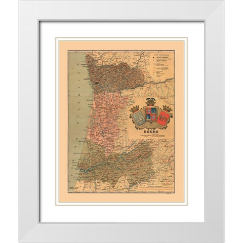 Europe Portugal Douro - Martine 1904 White Modern Wood Framed Art Print with Double Matting by Martine
